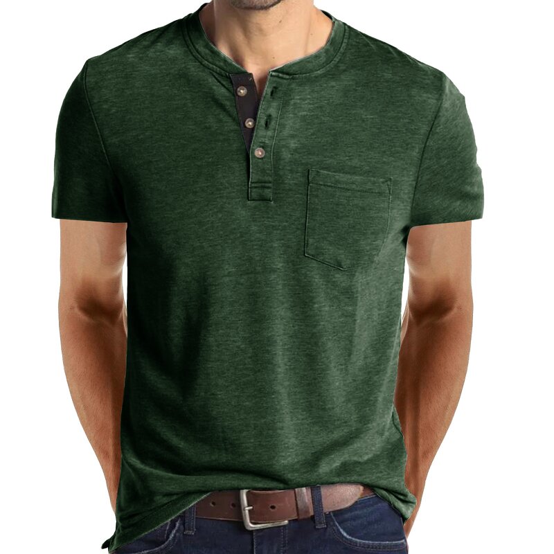 Men's T-shirt Manufacturer - 2025 Summer Short Sleeve Round Neck Solid Color Versatile