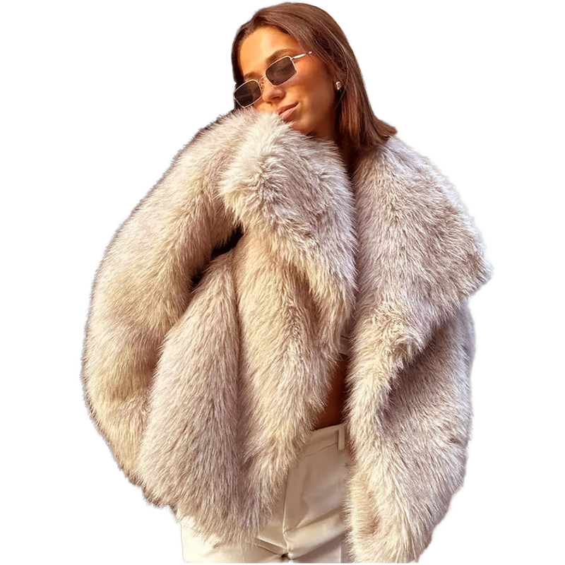 Faux Fur Coat Manufacturer - Short Woolen Style Top for Women Autumn Winter