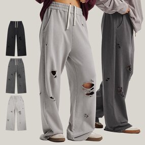 Men's Sports Pants Manufacturer - 2025 Stir Fried Snow Flower Washed Hip Hop 430G