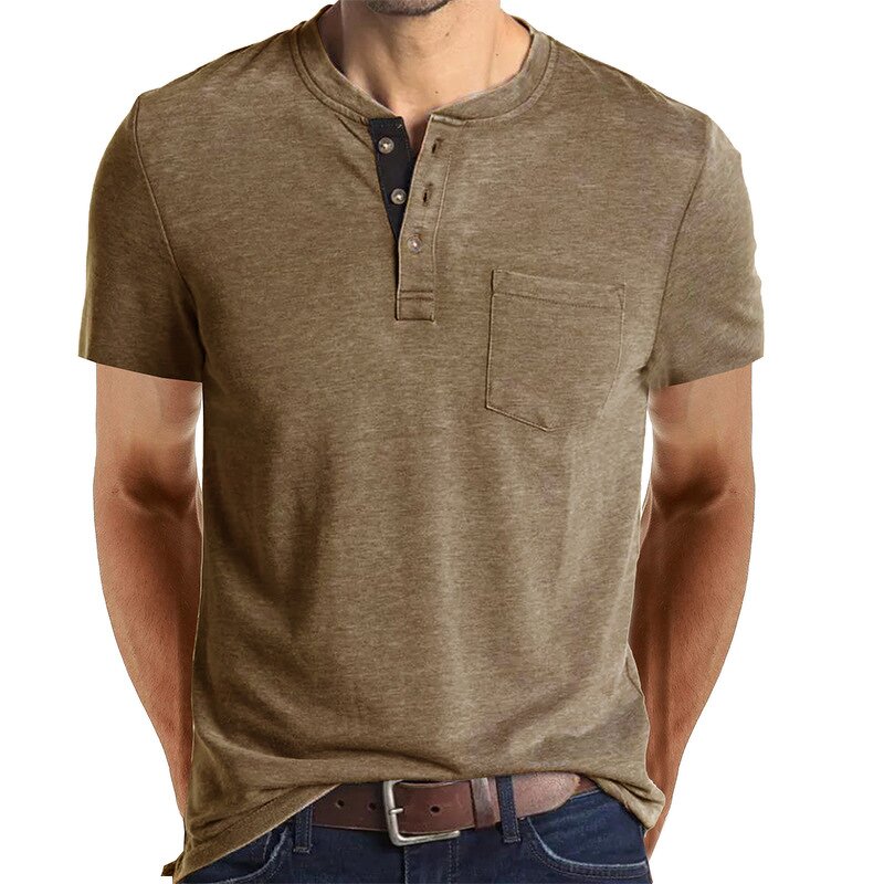 Men's T-shirt Manufacturer - 2025 Summer Short Sleeve Round Neck Solid Color Versatile