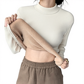 Knitted Sweater Manufacturer - Half High Neck Plush Warm Long Sleeve for Autumn Winter