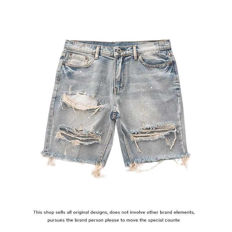 Men's Denim Shorts Manufacturer - Slim-fitting Five-inch Youthful Fashionable Literary