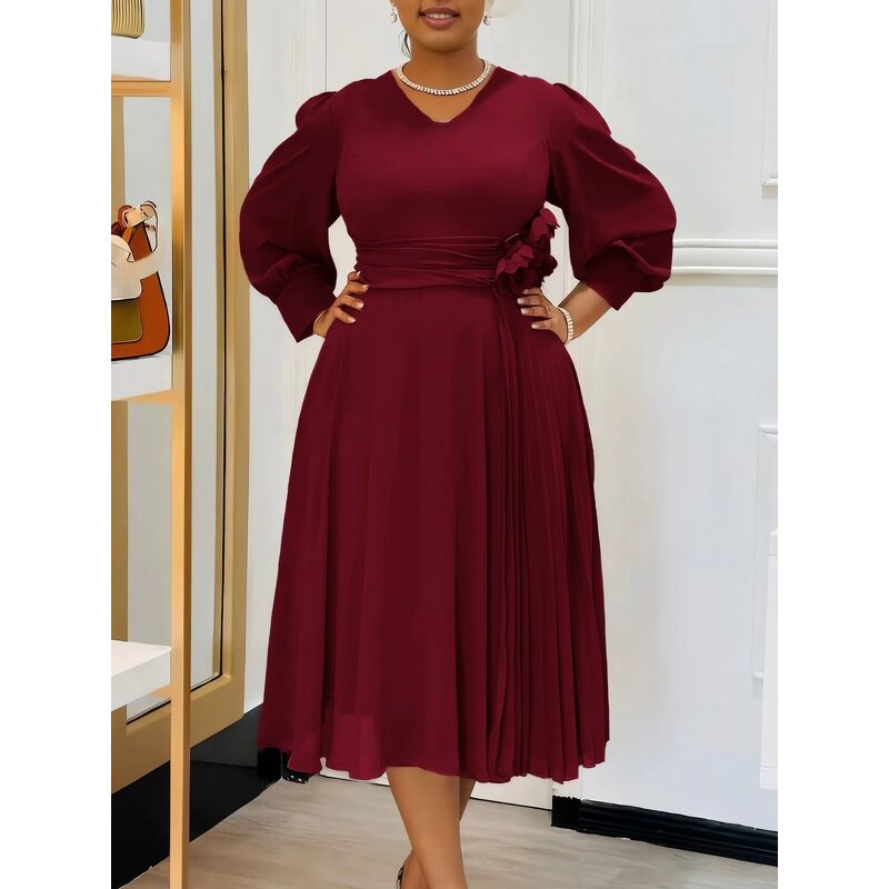 A-line Dress Manufacturer - Plus Size Solid Color High Waist for Women Summer