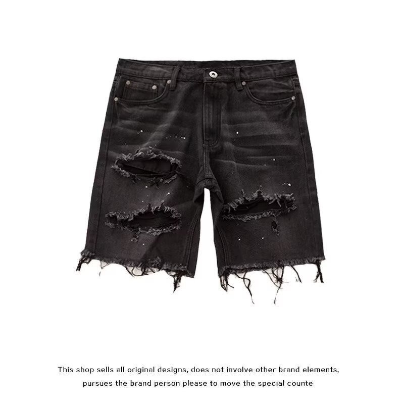 Men's Denim Shorts Manufacturer - Slim-fitting Five-inch Youthful Fashionable Literary