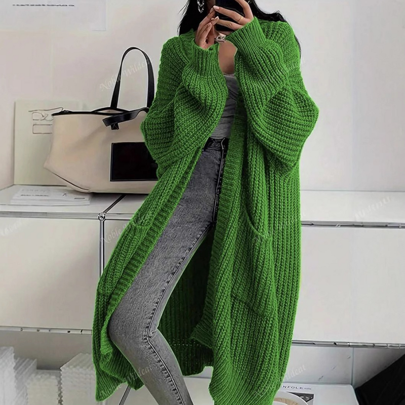Women's Cardigan Manufacturer - Long Over Knee Loose Thick Knitted Jacket Autumn Winter