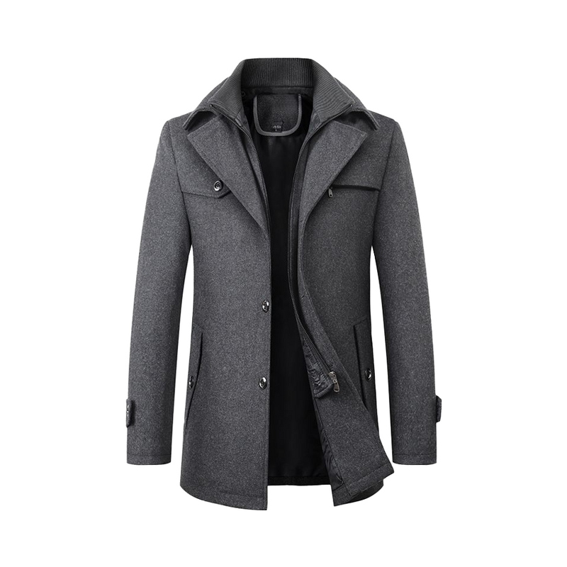 Men's Woolen Coat Manufacturer - 2025 Casual Solid Color Cashmere Ironless Treatment