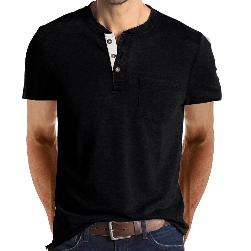 Men's T-shirt Manufacturer - 2025 Summer Short Sleeve Round Neck Solid Color Versatile
