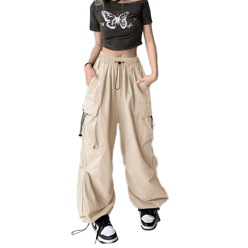 Women's Casual Pants Manufacturer - Summer American Workwear Ankle Binding Loose Wide Leg