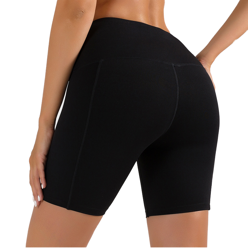 Women's Yoga Shorts Manufacturer - High Waist Hip Lifting Five Quarter Pockets Stretch