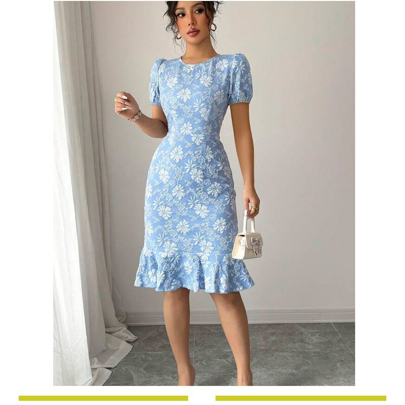 Daisy Relief Dress Manufacturer - 2025 Short Sleeved Fishtail Slim for Women Summer