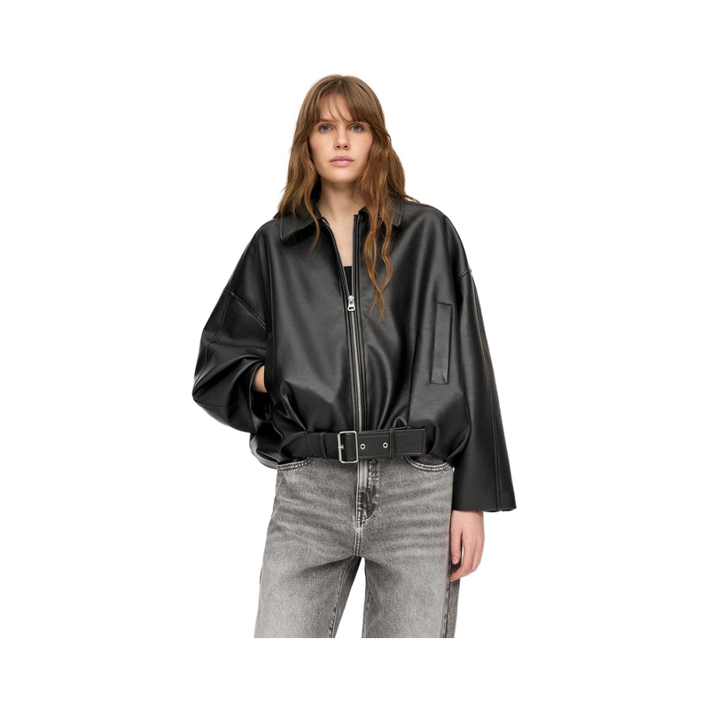 Retro Leather Jacket Manufacturer - Fashionable Outerwear for Women Spring