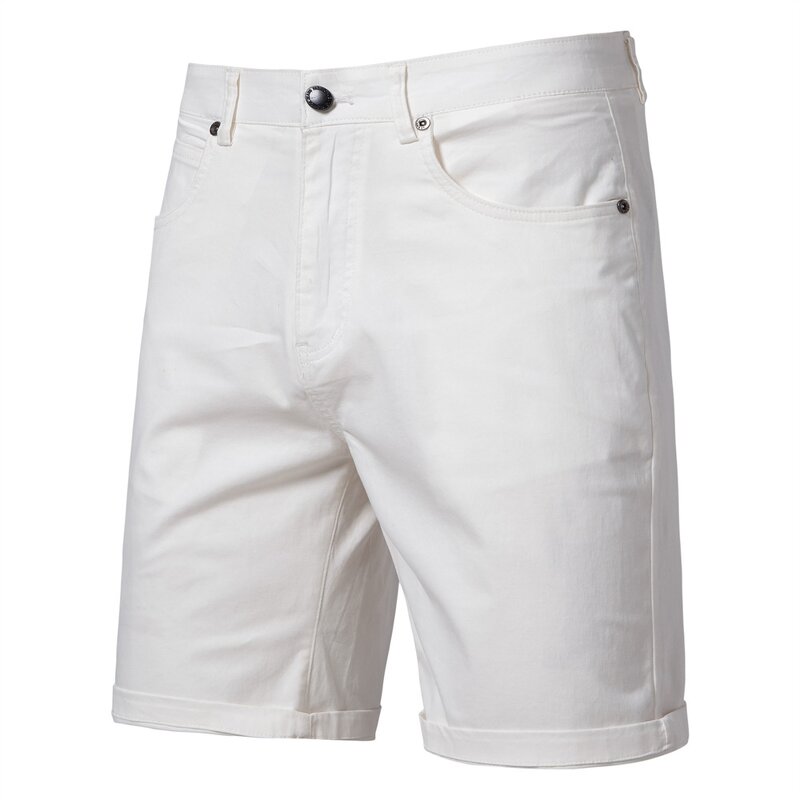 Men's Casual Shorts Manufacturer - Straight-cut Slim-fitting Five-inch Large Size Pure Color
