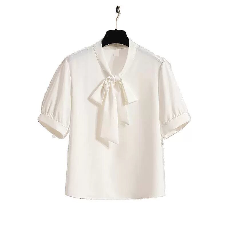 Women's 2-Piece Set Manufacturer - Short Sleeve Tops Skirt Petal Bow Collar Professional