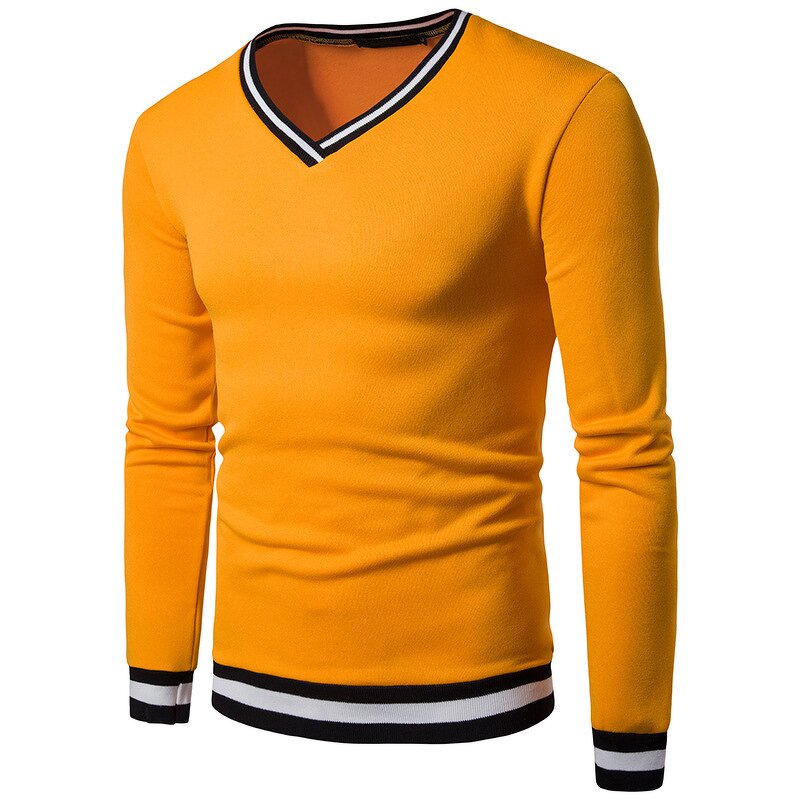 Men's Sweater Manufacturer - V-neck Long Sleeve Solid Color Spring Autumn Casual Fleece