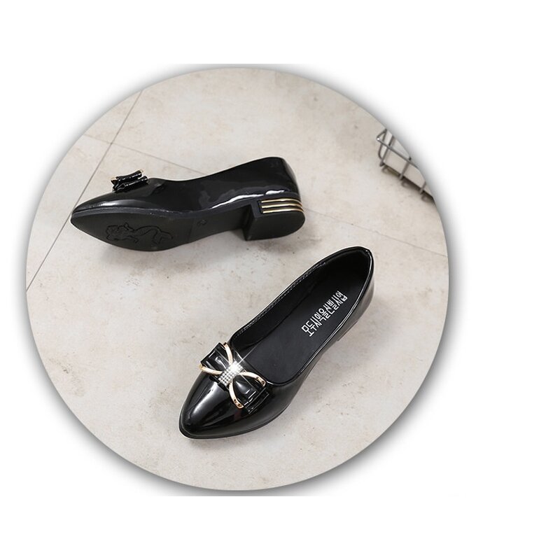 Women's PU Shoes Manufacturer - 2025 Bow Pointed Low Heel Office Casual Sweet