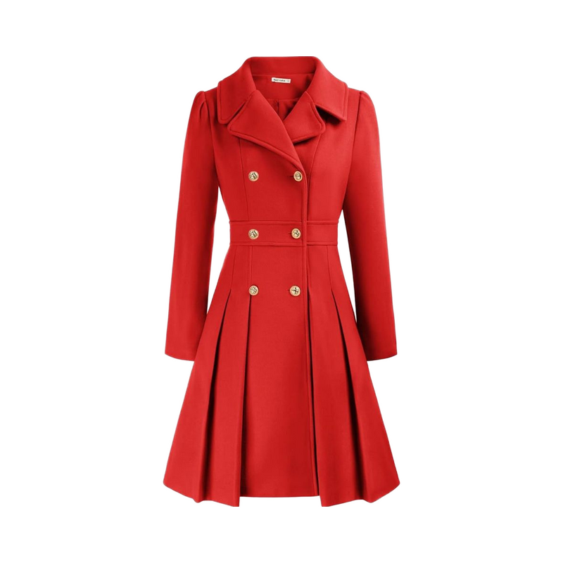 A-line Pea Coat Manufacturer - 2025 Notched Collar Double Row Buckle with Inner Lining