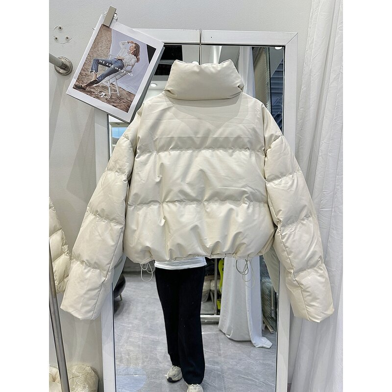 Short PU Puffer Jacket Manufacturer - 2025 Zipper Quilted Winter Warm Thick