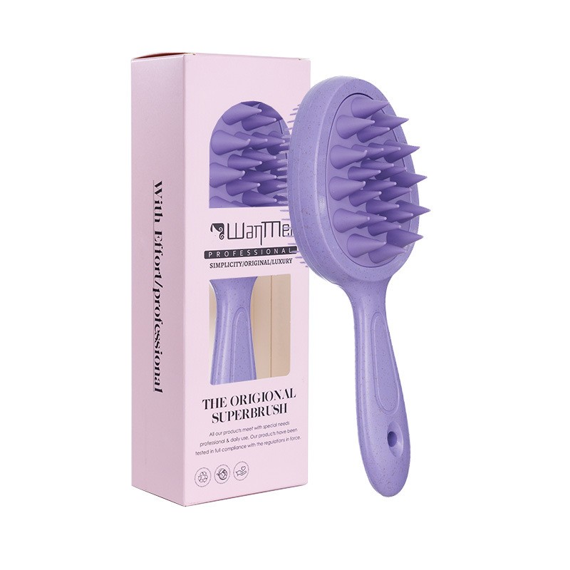 Hair Washing Brush Factory - Wheat Straw Double-Sided Massage Brush Mini Home Care Comb