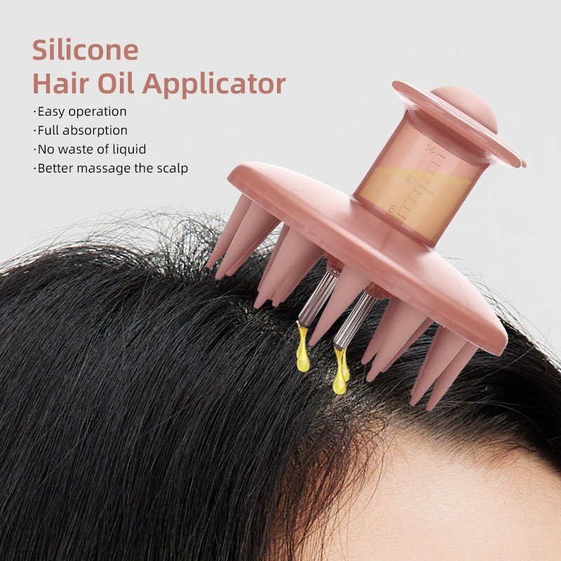 Hair Oil Applicator Factory - Silicone Root Comb Scalp Massager Shampoo Brush with Dispenser