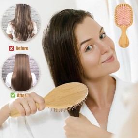 Hair Comb Brush Manufacturer - Wholesale Organic Massage Wood Paddle Bamboo Detangling Brush