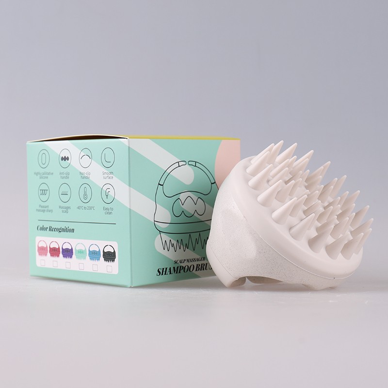 Hair Brush Manufacturer - Biodegradable Wheat Straw Scalp Massager with Soft Silicone Bristles