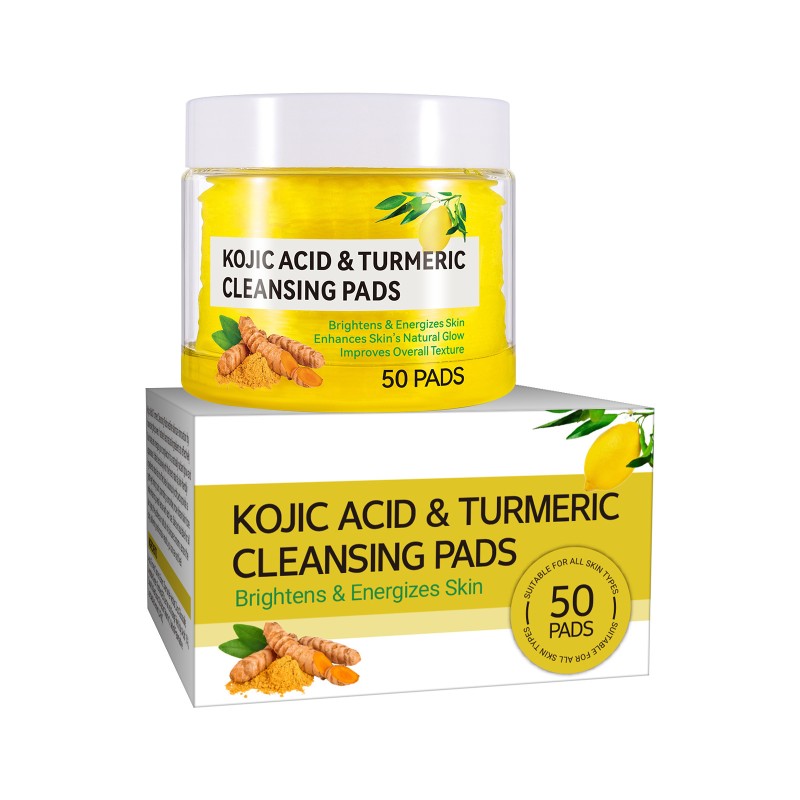 Exfoliating Pads Factory - Wholesale 50pcs Pack Deep Cleansing Whitening Kojic Acid Turmeric