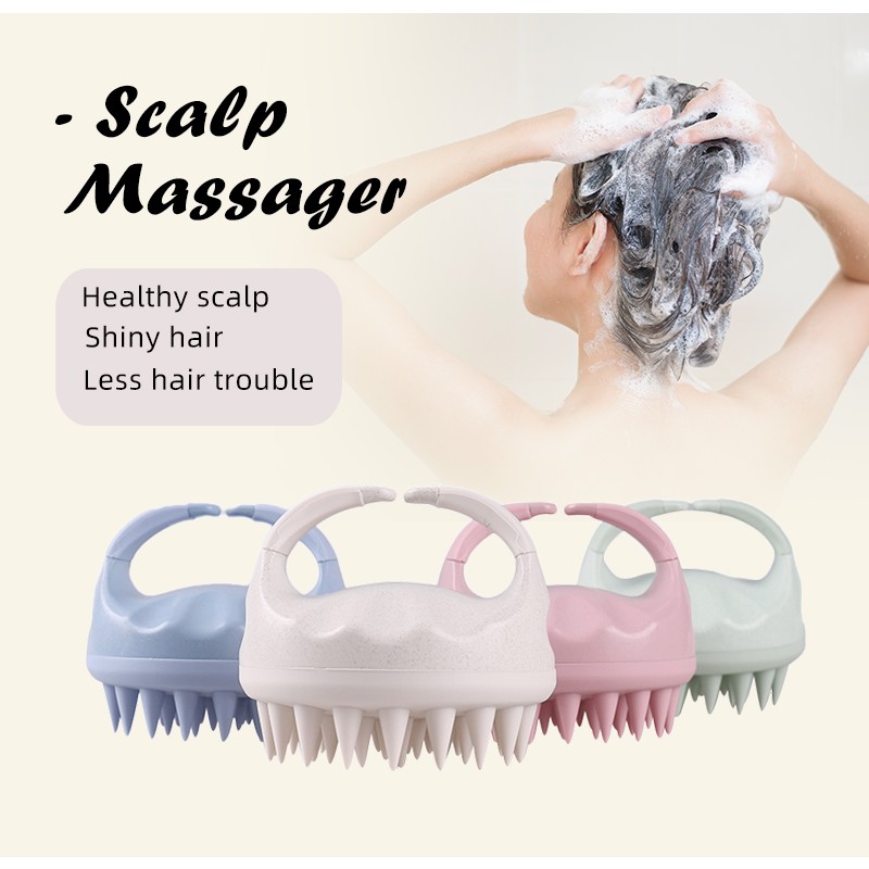 Hair Massager Factory - LOHAS Wheat Straw Hairbrush Shampoo Brush Comb Head Scalp