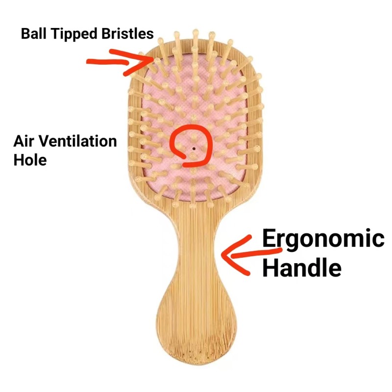 Hair Comb Brush Manufacturer - Wholesale Organic Massage Wood Paddle Bamboo Detangling Brush
