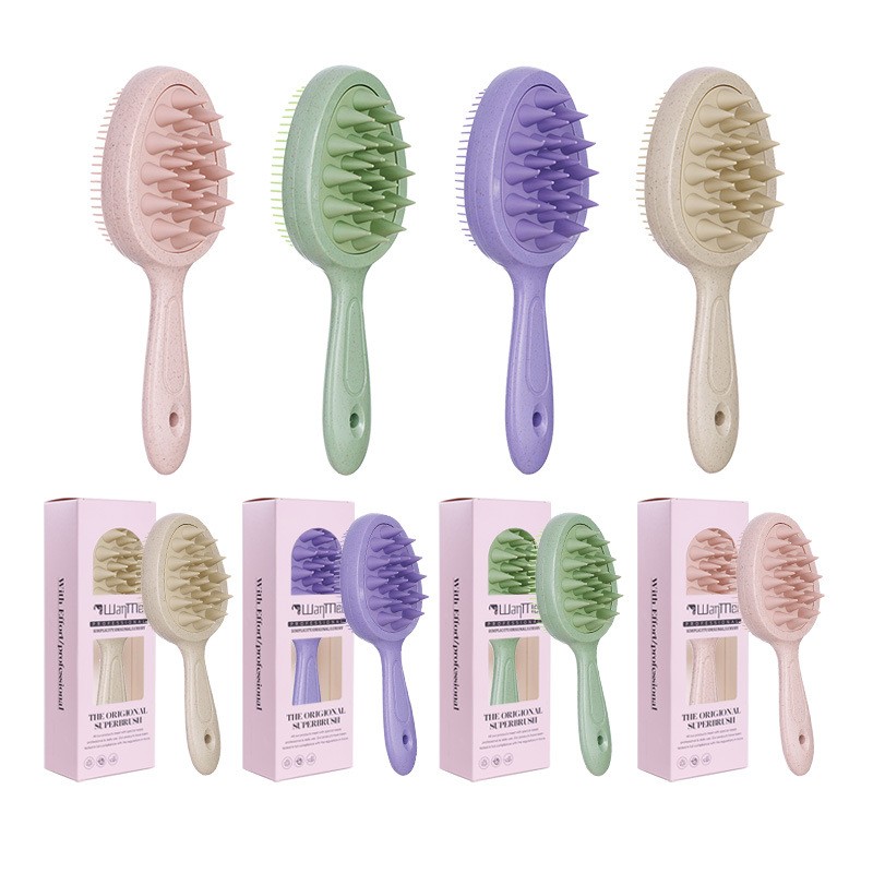 Hair Washing Brush Factory - Wheat Straw Double-Sided Massage Brush Mini Home Care Comb