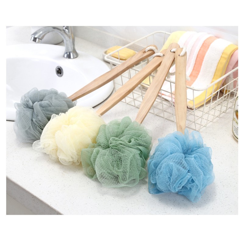 Bath Loofah Manufacturer - Factory Wholesale Long Wooden Handle Back Scrubber Shower