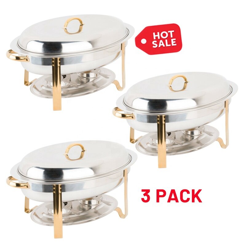 Chafing Dish Set Manufacturer - Stainless Steel Silver 6L Oval Buffet Server Chafer