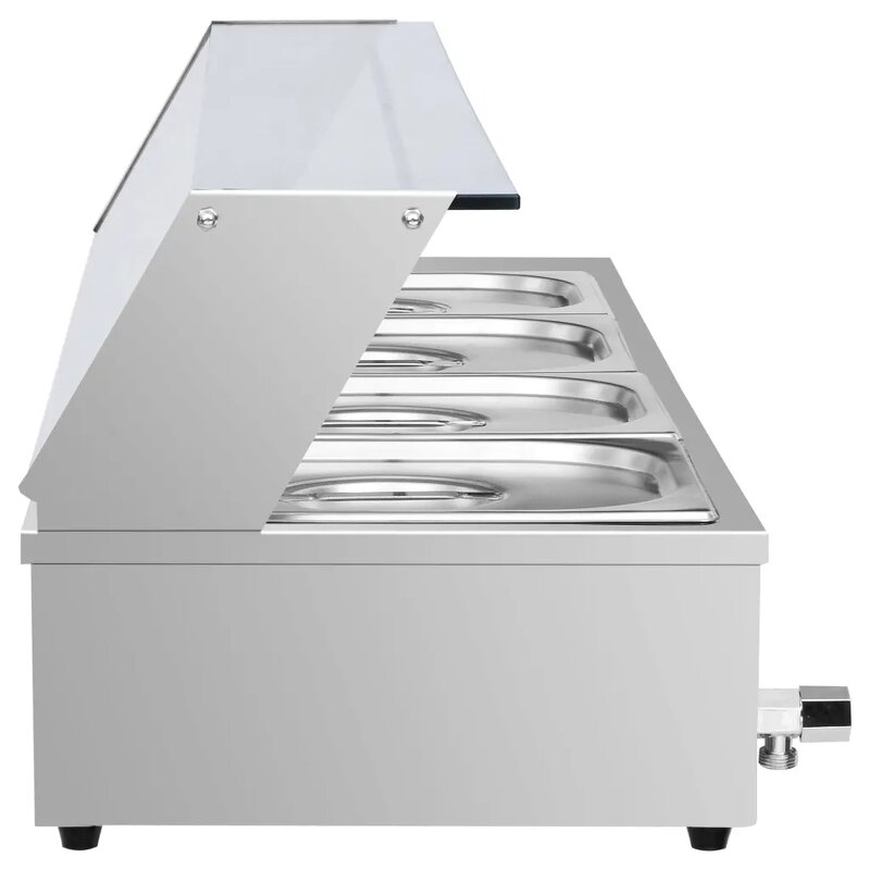 Food Warmer Manufacturer - Electric Commercial Table Top Stainless Steel Bain-Marie with Glass