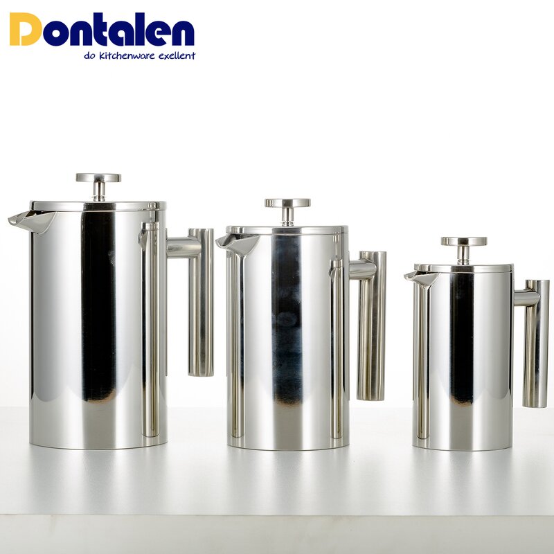 French Press Manufacturer - Stainless Steel 12 OZ/3 Cup Gold Double-Wall Coffee & Tea Maker