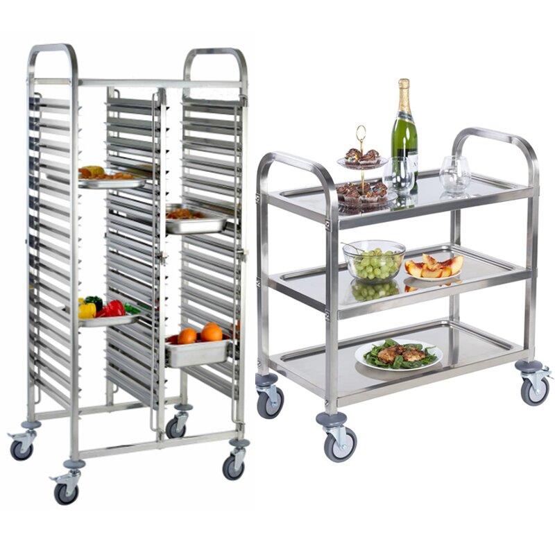 Serving Trolley Manufacturer - Dontalen Hotel Restaurant Stainless Steel Luxury Gold Round bar