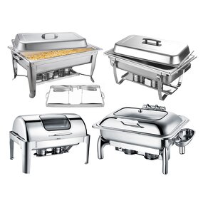 Chafing Dishes Manufacturer - Factory Direct Luxury Full Size Buffet Set Roll Top