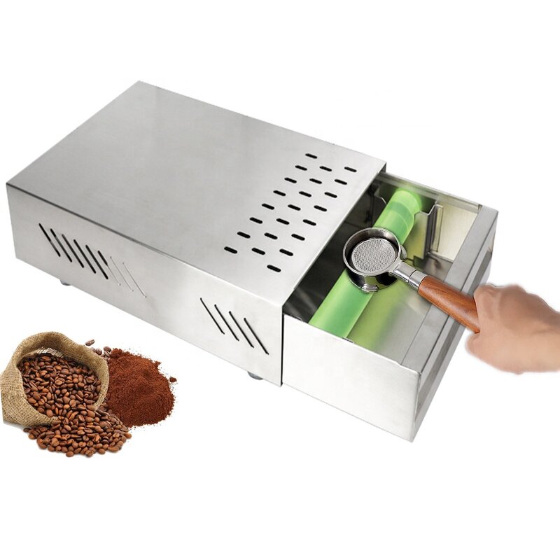 Knock Box Manufacturer - Coffee Tools Stainless Steel Black Rectangular Chut Bin for Coffee Shop