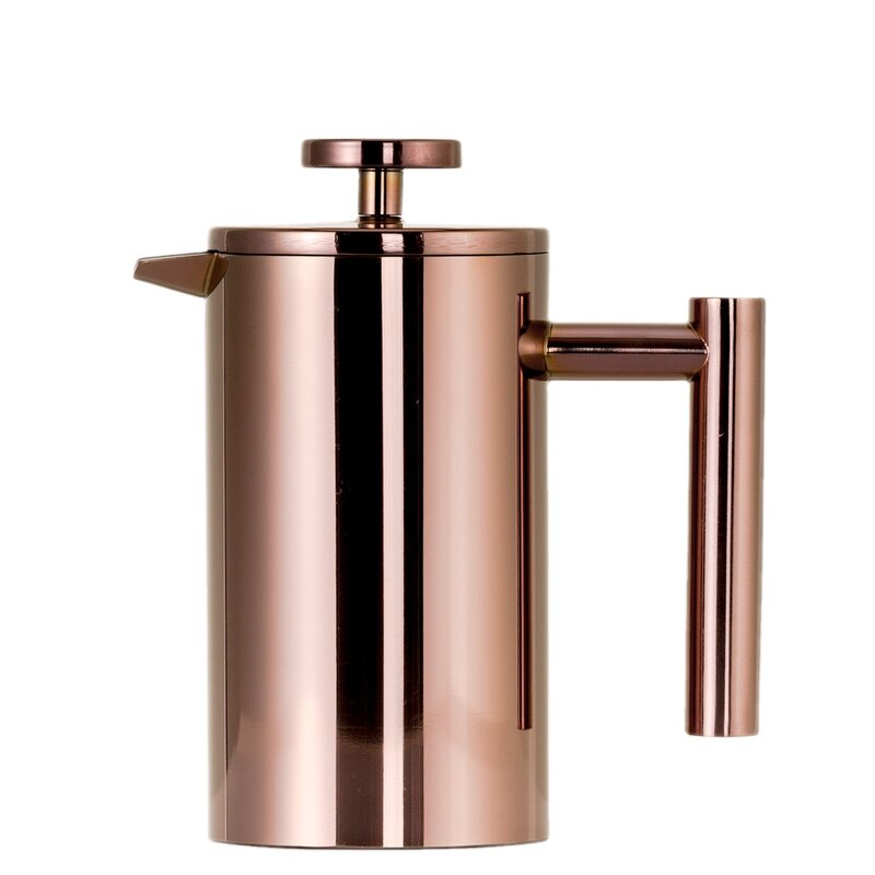 French Press Manufacturer - Stainless Steel 12 OZ/3 Cup Gold Double-Wall Coffee & Tea Maker