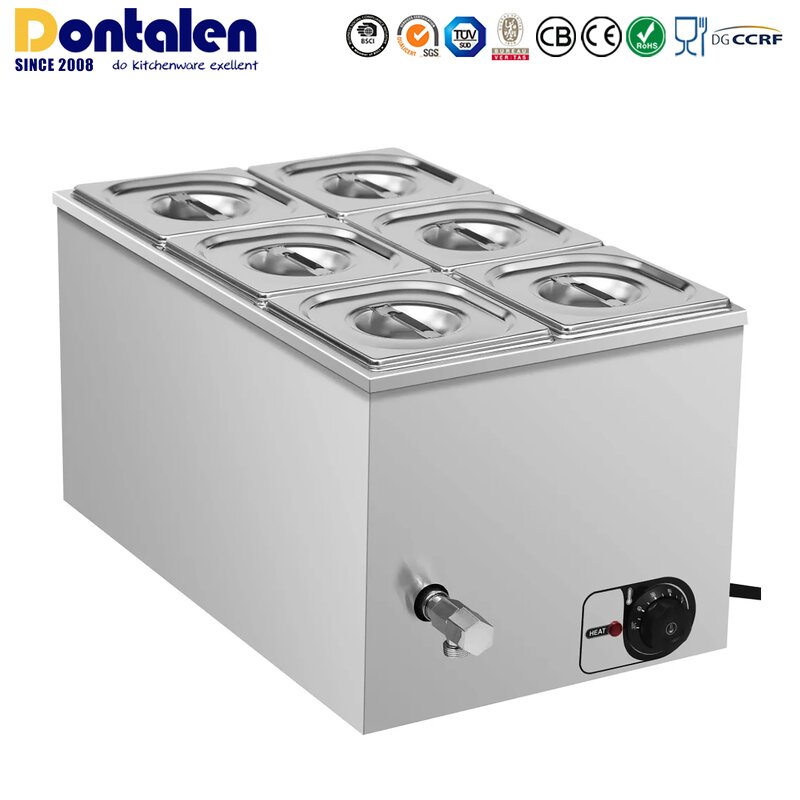 Food Warmer Manufacturer - Dontalen Electric Commercial Buffer Heating with 1/5 GN PAN Bain Marie