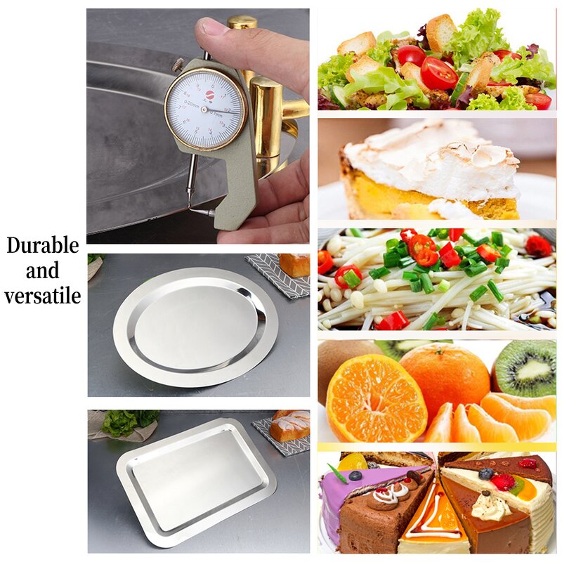 Serving Tray Manufacturer - Stainless Steel Square Mirror Luxury Custom Silver Buffet Wedding Set