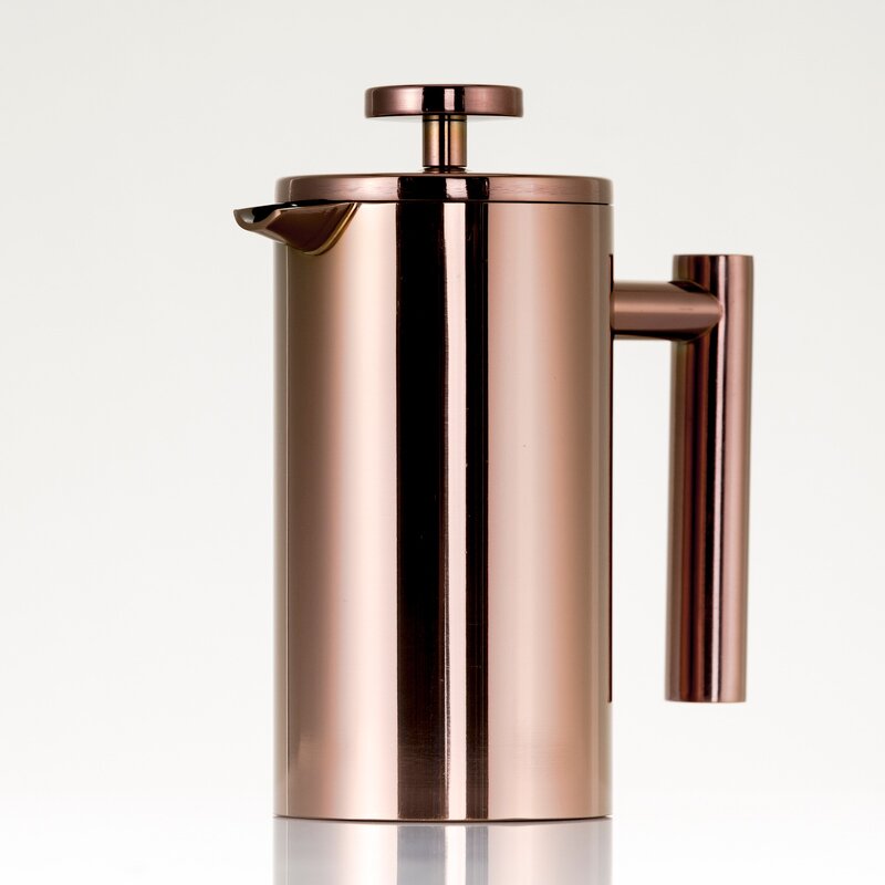 French Press Manufacturer - Stainless Steel 12 OZ/3 Cup Gold Double-Wall Coffee & Tea Maker