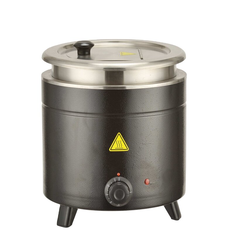 Soup Kettle Manufacturer - Dontalen Commercial 10L Stainless Steel Black Color Buffet