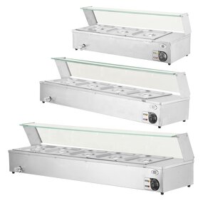 Food Warmer Manufacturer - 3/4/5 Pot Electronic Countertop Stainless Steel Buffet Vitrine
