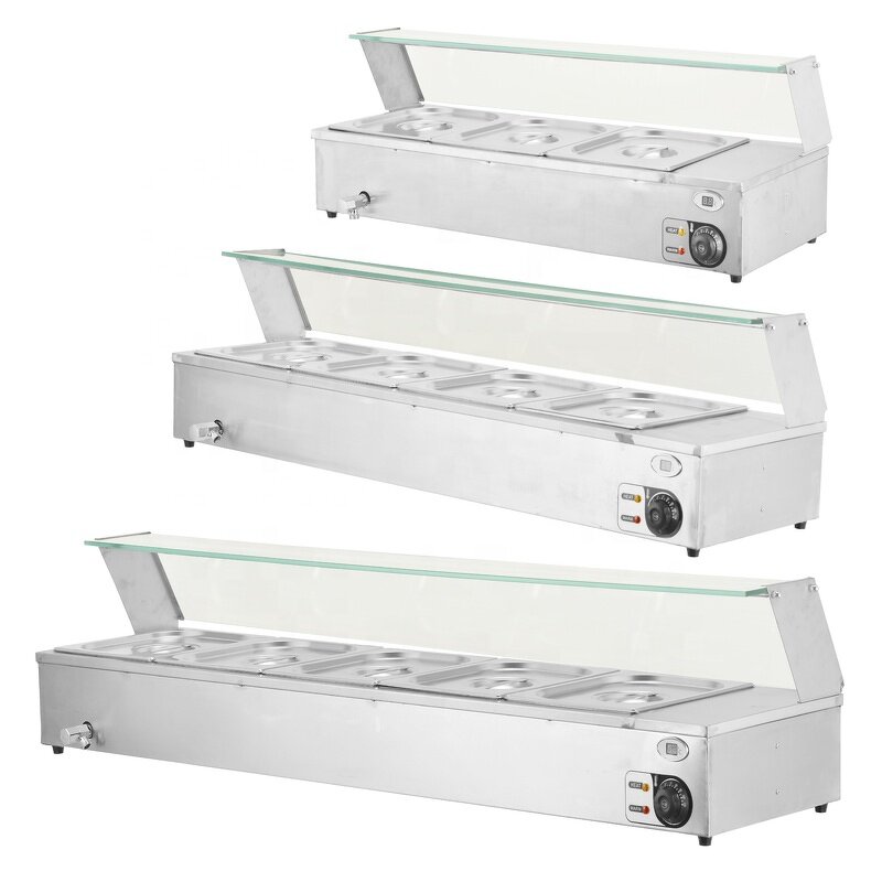 Food Warmer Manufacturer - 3/4/5 Pot Electronic Countertop Stainless Steel Buffet Vitrine