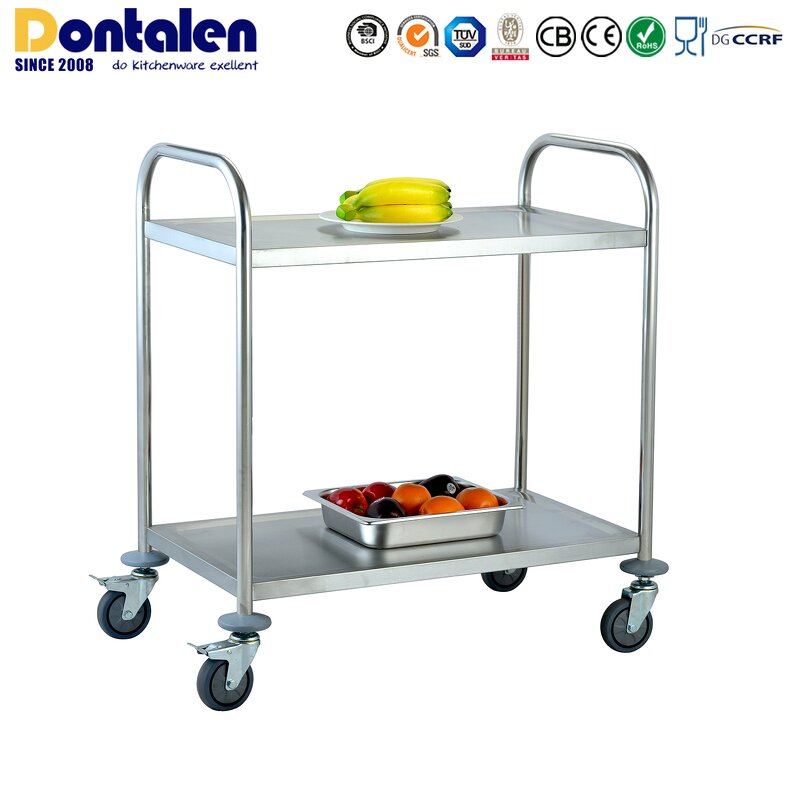Serving Trolley Manufacturer - Dontalen Hotel Restaurant Stainless Steel Luxury Gold Round bar