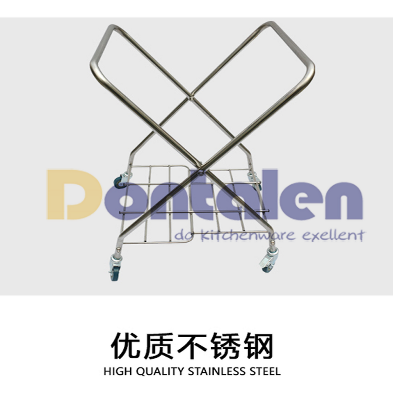 Linen Trolley Cart Manufacturer - Dontalen X-shape Folding Hotel Rolling Laundry Basket with Bags