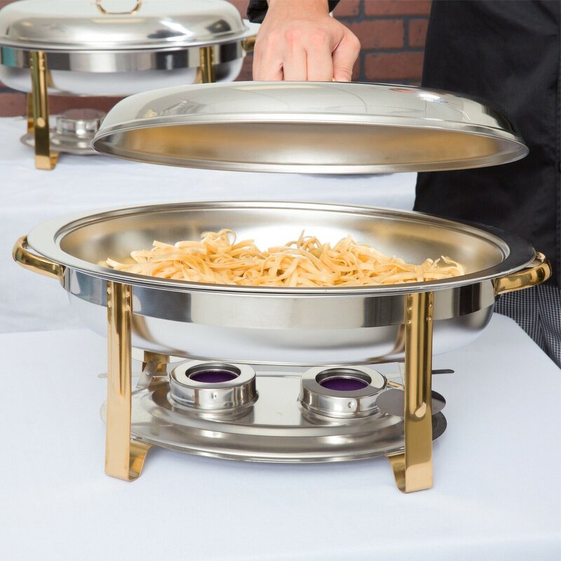Chafing Dish Set Manufacturer - Stainless Steel Silver 6L Oval Buffet Server Chafer
