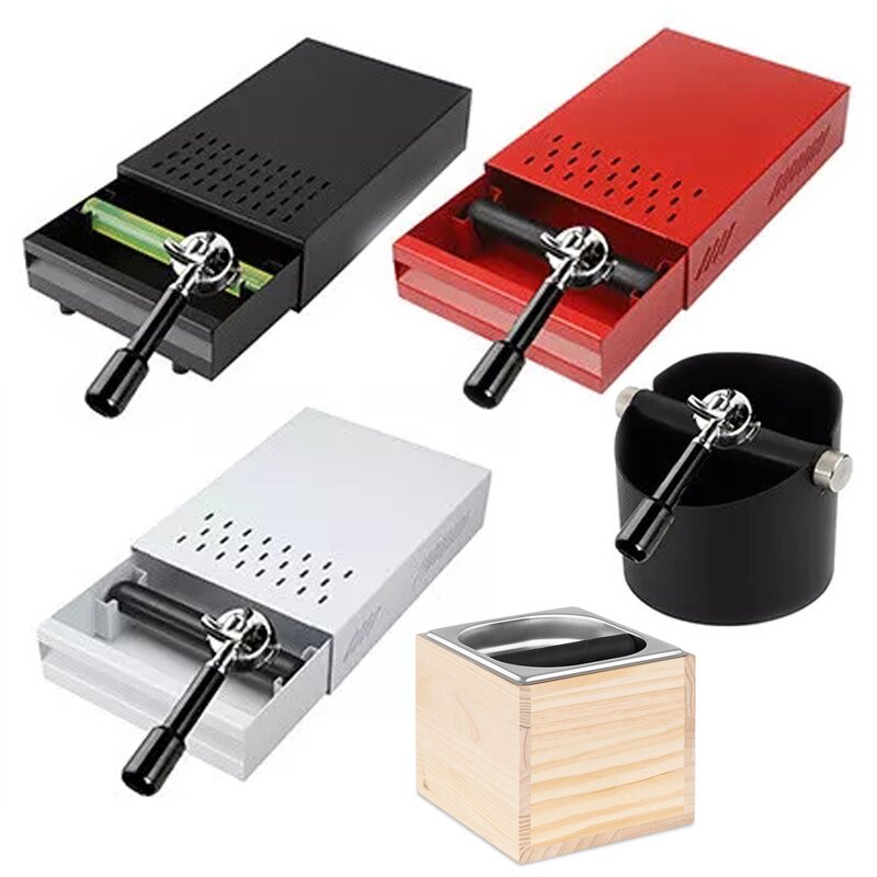 Knock Box Manufacturer - Coffee Accessories Stainless Steel Square Cafe Bar with Wooden Base