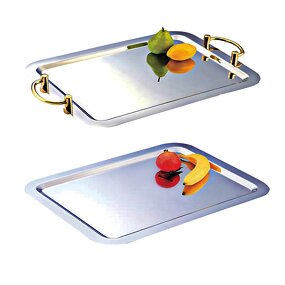 Serving Tray Manufacturer - Stainless Steel Square Mirror Luxury Custom Silver Buffet Wedding Set