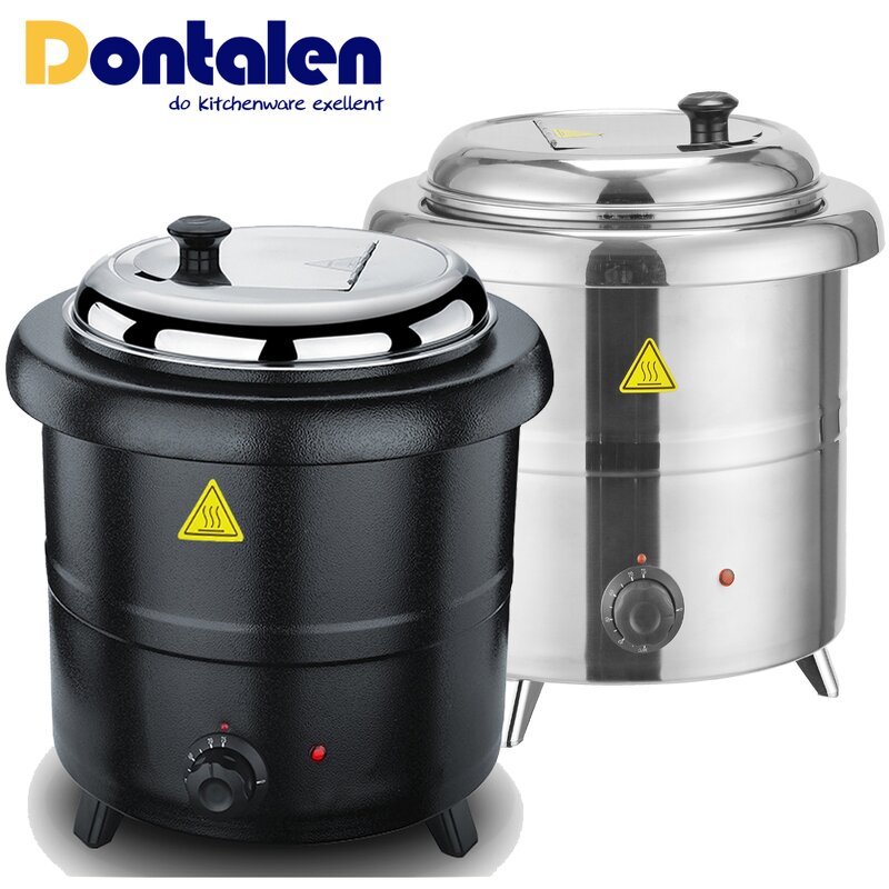 Soup Kettle Manufacturer - Dontalen Commercial 10L Stainless Steel Black Color Buffet