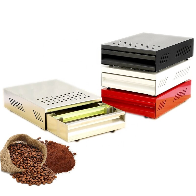 Knock Box Manufacturer - Coffee Tools Stainless Steel Black Rectangular Chut Bin for Coffee Shop